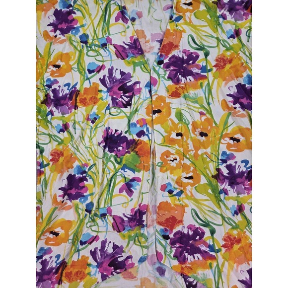 Vintage Jams World Top Floral Snap Button Sleeveless Cover‎ Up Womens One Size - Picture 4 of 7